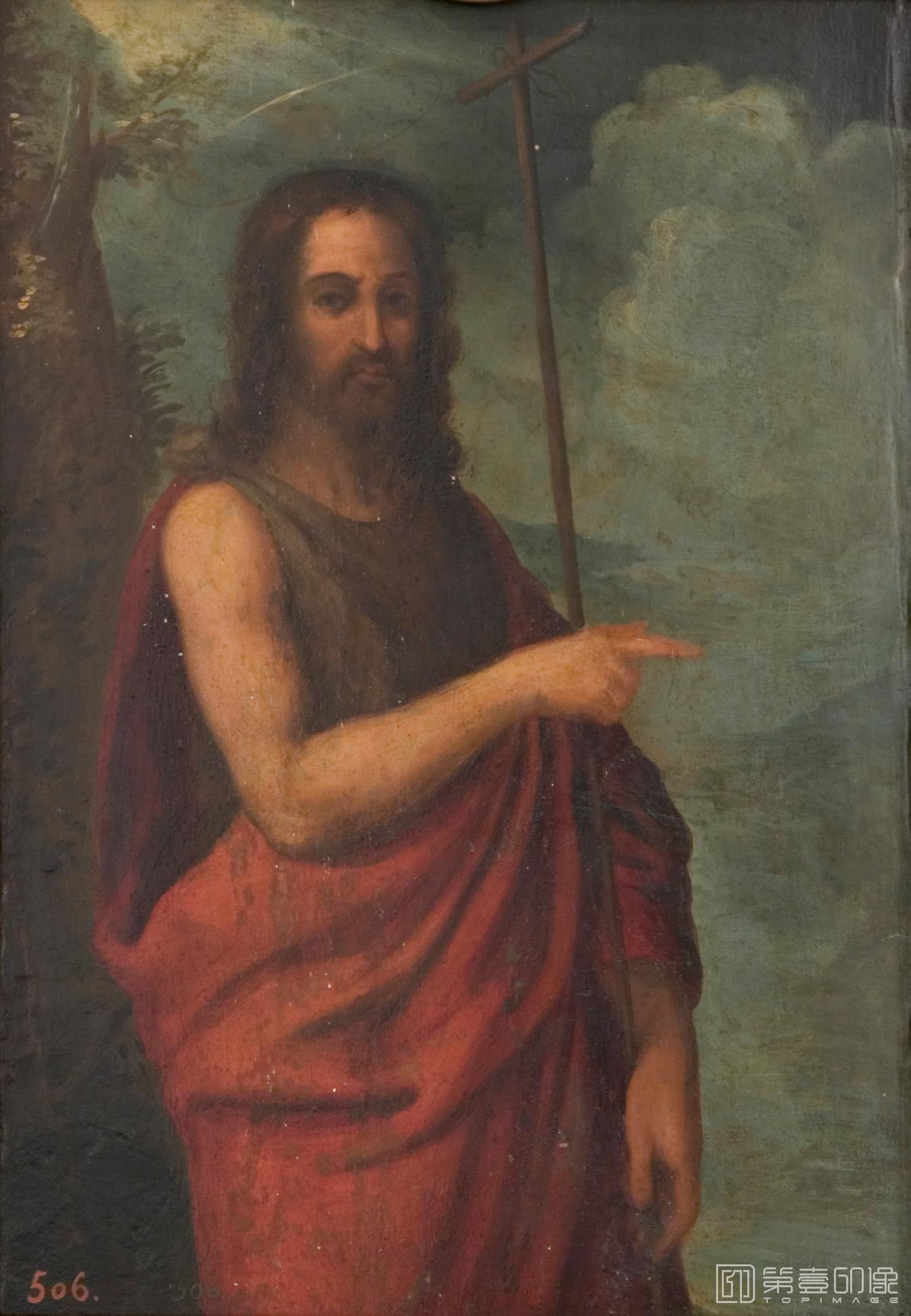 油画-西班牙普拉多美术馆油画藏画-Anónimo-San Juan Bautista-50cm x 36cm-0230